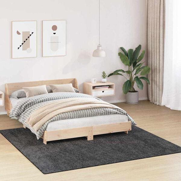 vidaXL Anti-glid Shaggy Matta M&ouml;rkgr&aring; 200 x 200 cm PP