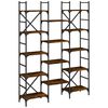 vidaXL Bokhylla r&ouml;kf&auml;rgad ek 127,5x28,5x172,5 cm konstruerat tr&auml;