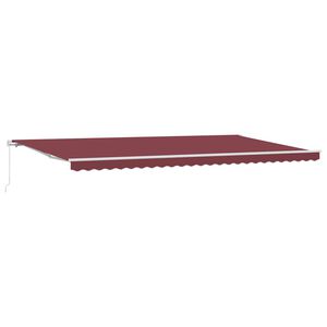 vidaXL Markis manuellt inf&auml;llbar vinr&ouml;d 500x300 cm