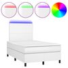 vidaXL Rams&auml;ng med madrass & LED vit 120x190 cm konstl&auml;der