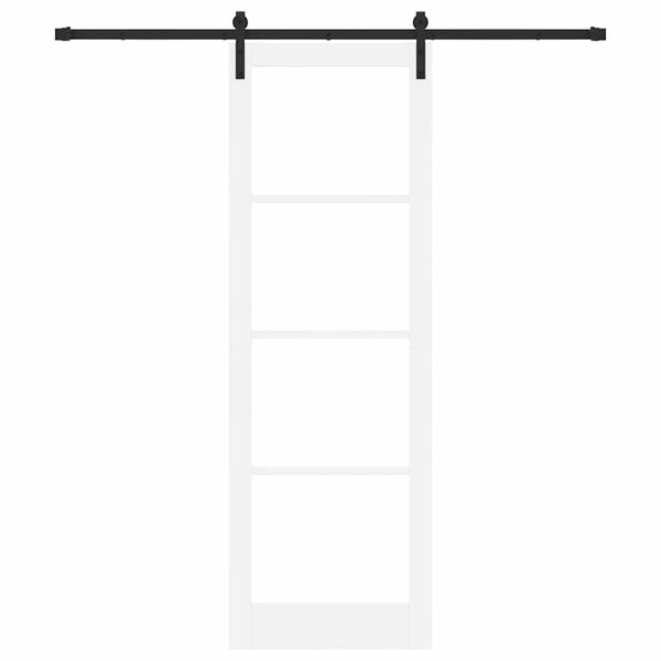 vidaXL Skjutd&ouml;rr ORKDAL Vit 78 x 232 cm Massivt talltr&auml; och glas