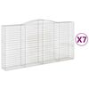 vidaXL Gabioner b&aring;gformade 7 st 400x50x200/220 cm galvaniserat j&auml;rn