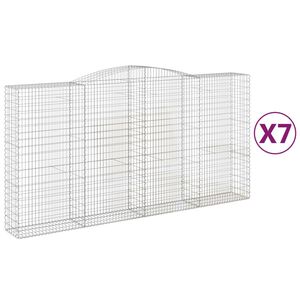 vidaXL Gabioner b&aring;gformade 7 st 400x50x200/220 cm galvaniserat j&auml;rn