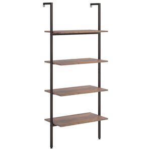 vidaXL Hylla 4 hyllplan ljusbrun och svart 64x35x152,5 cm