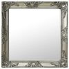 vidaXL V&auml;ggspegel barockstil 60x60 cm silver