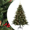 vidaXL Konstgjord julgran med julkulor 120 cm 150 LED-lampor Varmvit