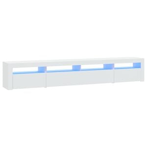 vidaXL Tv-b&auml;nk med LED-belysning vit 240x35x40 cm