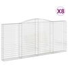 vidaXL Gabioner b&aring;gformade 8 st 400x30x180/200 cm galvaniserat j&auml;rn