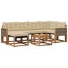 vidaXL Utomhussoffset med kudde 7 pcs Naturlig och Beige