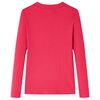 T-shirt med långa ärmar för barn stark rosa 128