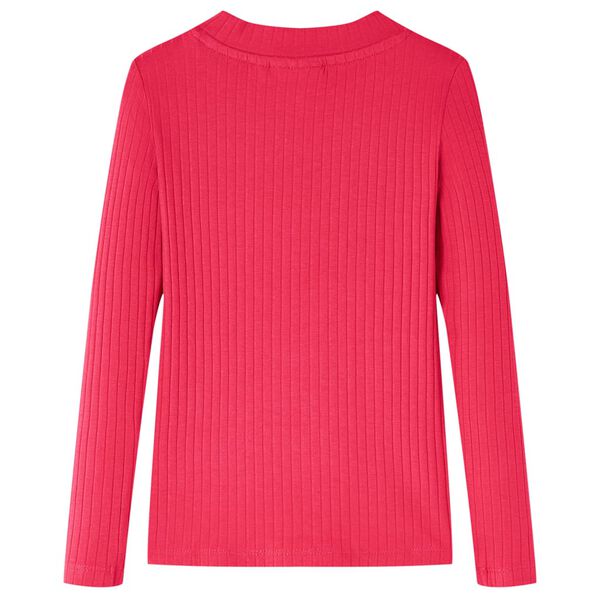 T-shirt med långa ärmar för barn stark rosa 128