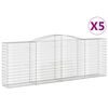 vidaXL Gabioner b&aring;gformade 5 st 400x50x140/160 cm galvaniserat j&auml;rn