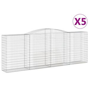 vidaXL Gabioner b&aring;gformade 5 st 400x50x140/160 cm galvaniserat j&auml;rn