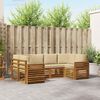 vidaXL Soffgrupper 6 pcs Naturlig och Beige Massivt Akaciatr&auml;