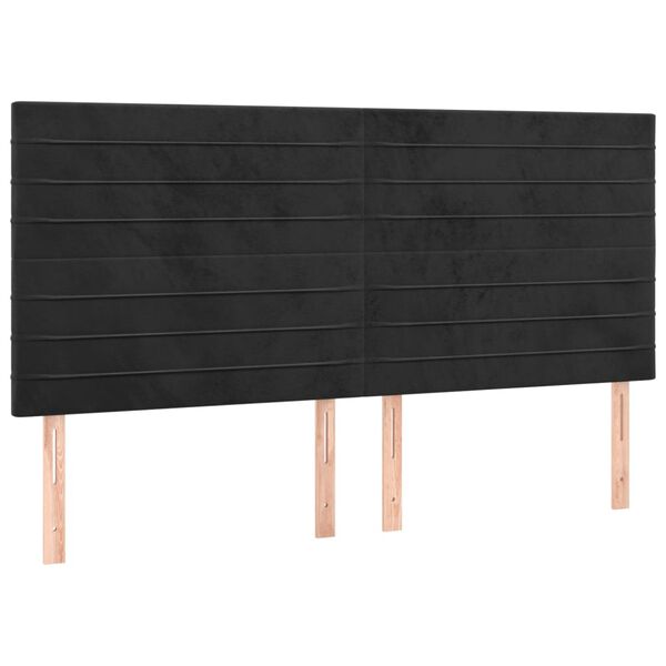 vidaXL S&auml;nggavel svart 200x5x118/128 cm sammet