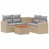 vidaXL Soffset 6 st Beige och Ljusgr&aring; Poly Rattan och st&aring;l