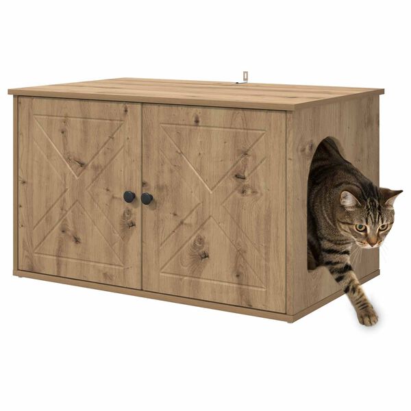 vidaXL Katt hus Artisan Ek 85 x 55 x 50 cm Konstruerat tr&auml;