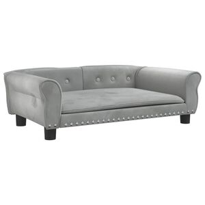 vidaXL Hundb&auml;dd ljusgr&aring; 95x55x30 cm sammet