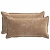 vidaXL Kudd&ouml;verdrag 2 st HOUTEN Brun 40 x 80 cm Chenilletyg