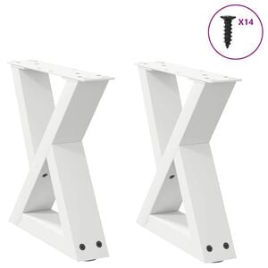 vidaXL Soffbordsben 2 st vita 30x(30-31,3) cm st&aring;l
