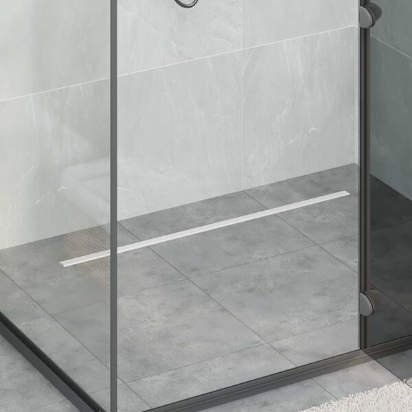 vidaXL 360&deg; Duschavlopp med smal modell Silver 90 cm