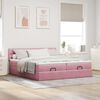 vidaXL Ottoman s&auml;ngram med madrasser rosa 160x200 cm sammet