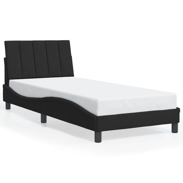 vidaXL Bed Frame without Mattress "Hanko" Black 90x200 cm Velvet