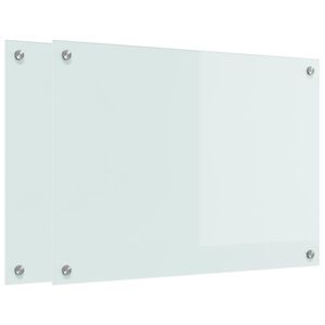 vidaXL K&ouml;ksskydd 2 st Vit 70 x 50 cm h&auml;rdat glas