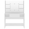 vidaXL Sminkbord med LED-belysning 100x40x135 cm MDF vit