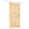 vidaXL Skjutd&ouml;rr Naturlig och vit 100 x 210 cm Massiv furutr&auml;d&ouml;rr
