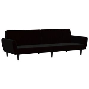 vidaXL B&auml;ddsoffa 2-sits svart sammet