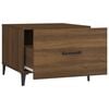 vidaXL Soffbord med metallben 2 st brun ek 50x50x40 cm