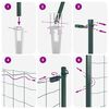 vidaXL St&auml;ngsel med stolpe Gr&ouml;n 1,4 x 10 m St&aring;l och PVC