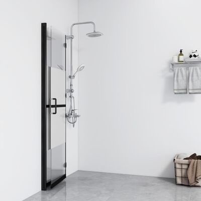 vidaXL Vikbar duschvägg med halvfrostat ESG-glas 70x190 cm