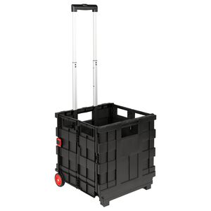 vidaXL Vagn Svart och R&ouml;d 35 x 39 x 92 cm PP och elastomer