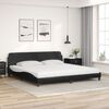 vidaXL Bed with Mattress "Dover" Black 200x200 cm Faux Leather