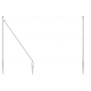 vidaXL St&auml;ngselstolpe 52 pcs Gr&aring; 3,2 x 3,2 x 180 cm