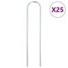vidaXL Markpinne U-format 25 st 20x3,5 cm galvaniserat st&aring;l