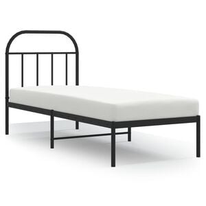 vidaXL S&auml;ngram med huvudgavel metall svart 75x190 cm