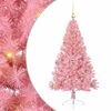 vidaXL Konstgjord F&ouml;rbelyst Julgran med 150 LED-lampor Rosa 150 cm PVC