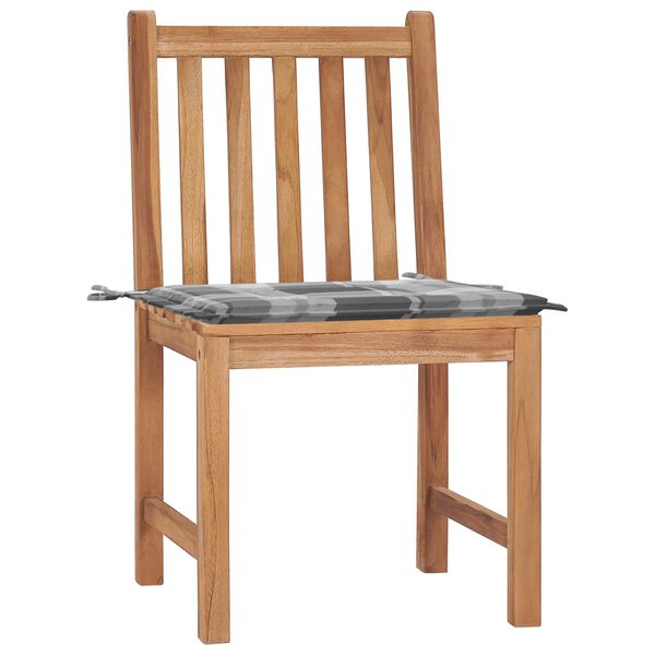 vidaXL Trädgårdsstolar 2 st med dynor massiv teak