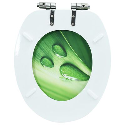 vidaXL Toalettsits med mjuk stängning MDF vattendroppar grön