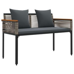 vidaXL Utomhusb&auml;nk Gr&aring; och m&ouml;rkgr&aring; 117 x 54 x 74.5 cm konstrotting
