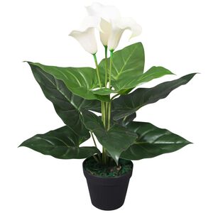 vidaXL Konstv&auml;xt Kalla med kruka 45 cm vit
