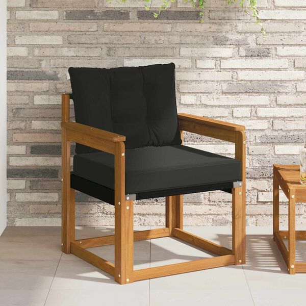 vidaXL 2 Stycke Utomhussoffset Massivt Akaciatr&auml; och Textilene