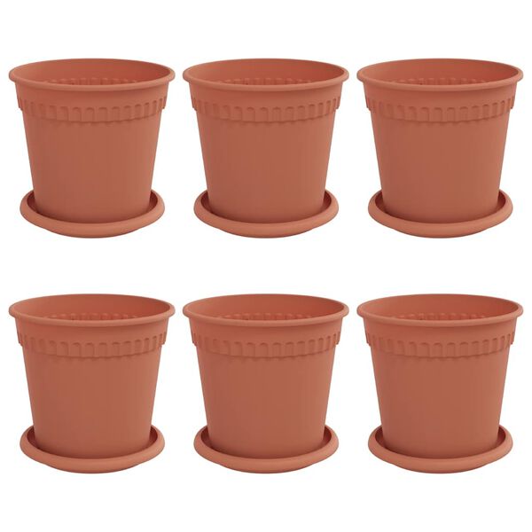 vidaXL V&auml;xtkrukor 6 pcs Murgr&ouml;n &Oslash; 17 x 14 cm Plast