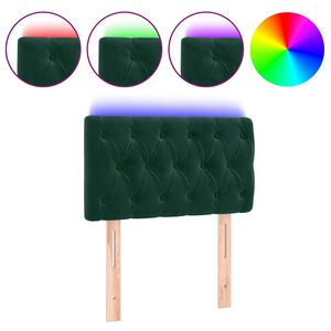 vidaXL S&auml;nggavel LED m&ouml;rkgr&ouml;n 80x7x78/88 cm sammet