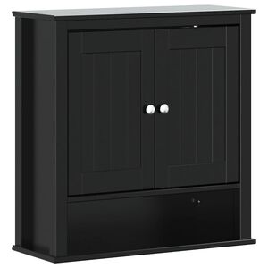 vidaXL Badrumssk&aring;p BERG svart 69,5x27x71,5 cm massivt tr&auml;