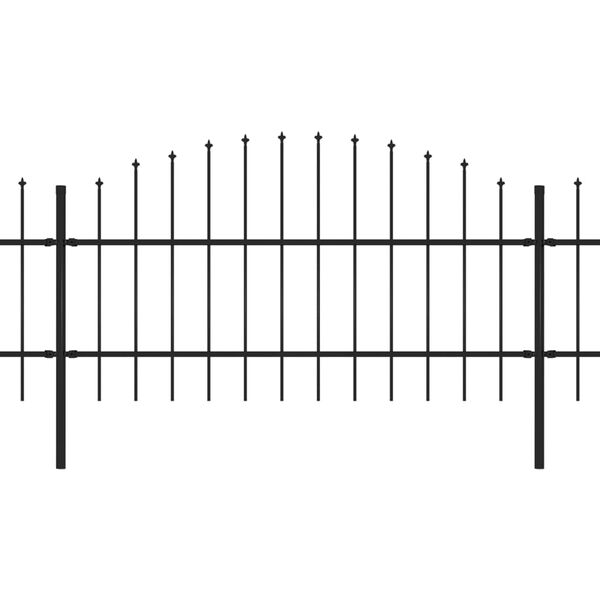 vidaXL Tr&auml;dg&aring;rdsstaket med spjutspets st&aring;l 714,5x100 cm svart