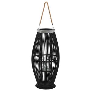 vidaXL H&auml;ngande ljuslykta bambu 60 cm svart